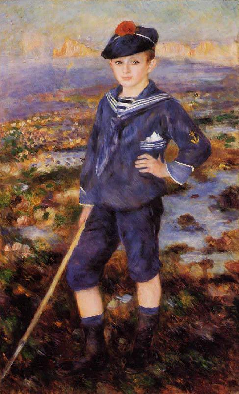 Pierre-Auguste Renoir Jeune garcon sur la plage dYport oil painting picture